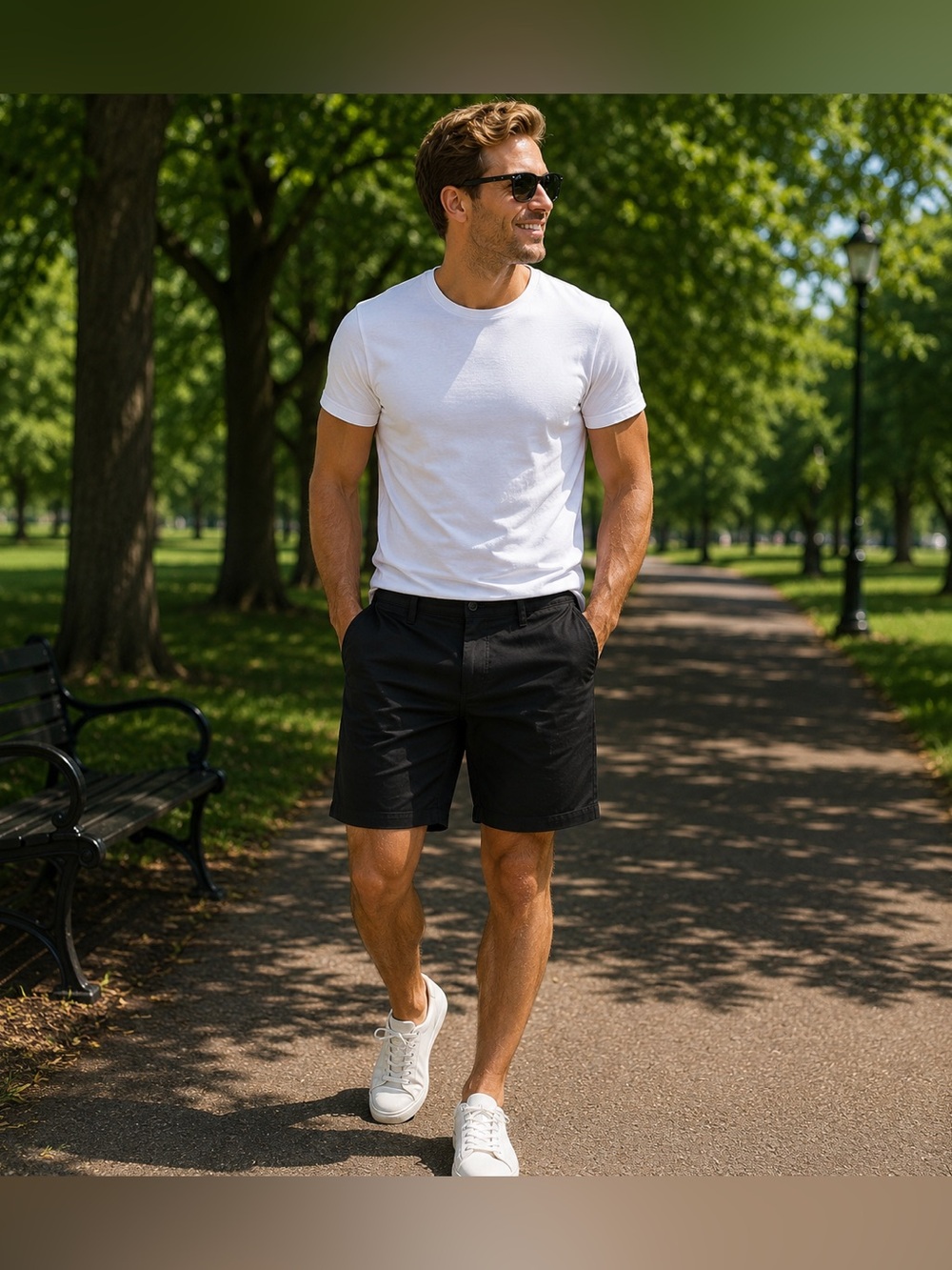 Men’s Goodfellow & Co Black Flat-Front Shorts Size 28